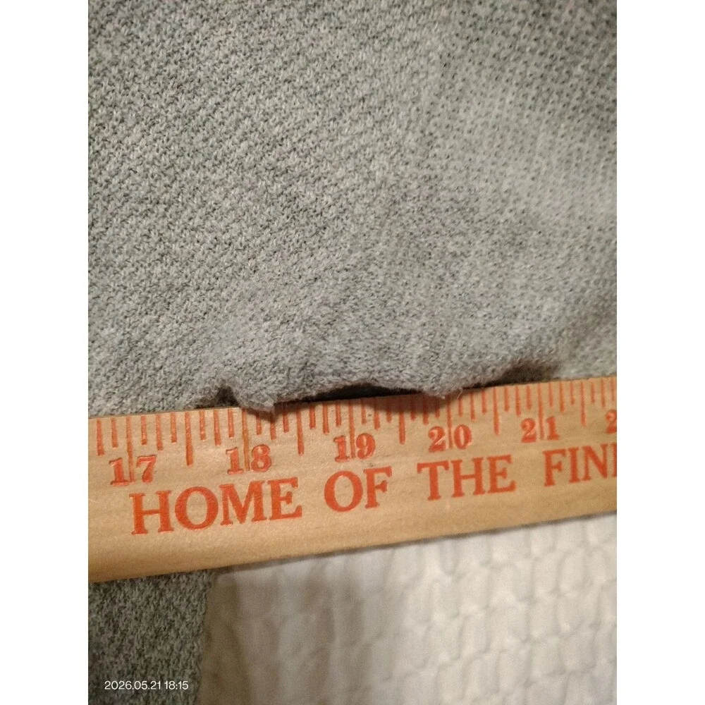 American Eagle Shirt Womens Sz Medium Gray Waffle Ribbed Button Shirt Thermal - Picture 7 of 9